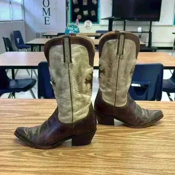 Ladies Charlie 1 Horse Brown & Tan Leather Pointed Toe Western
Boots Size 8.5 - Picture 2 of 10